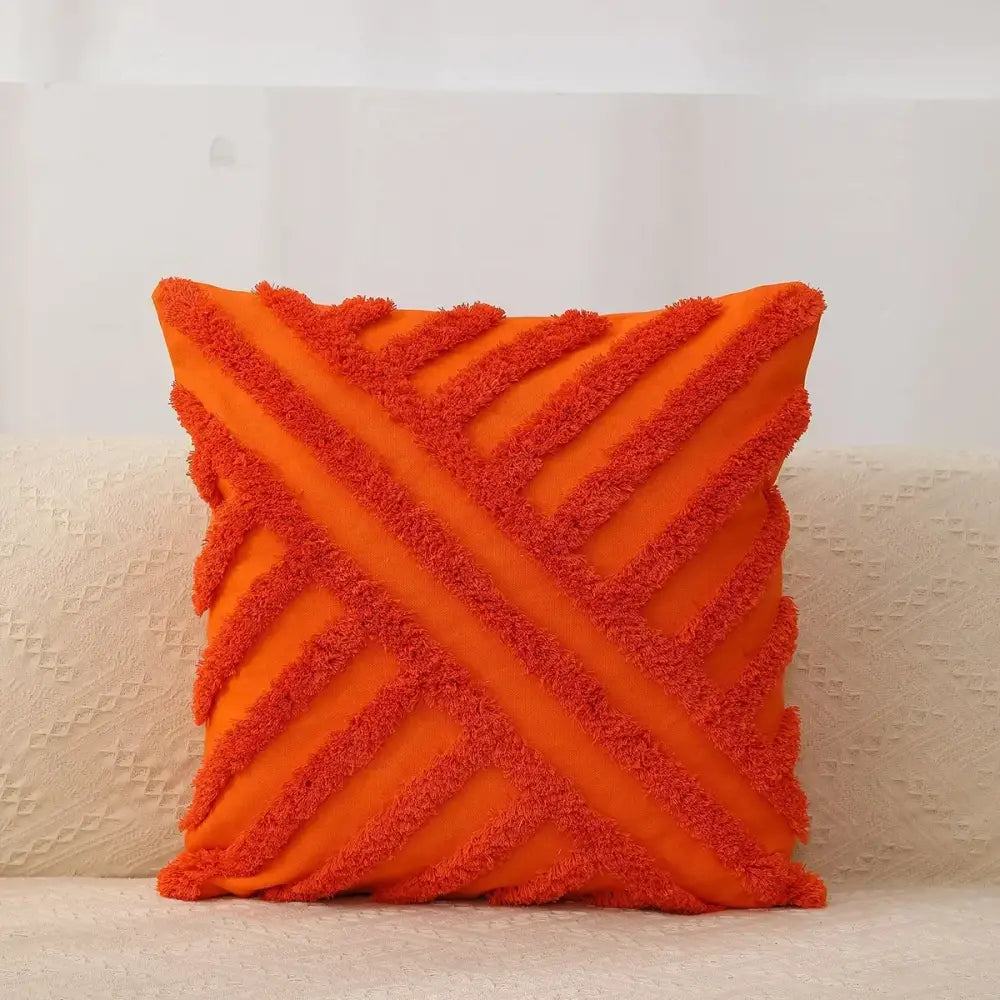 Beige Brown Tufted Cushion