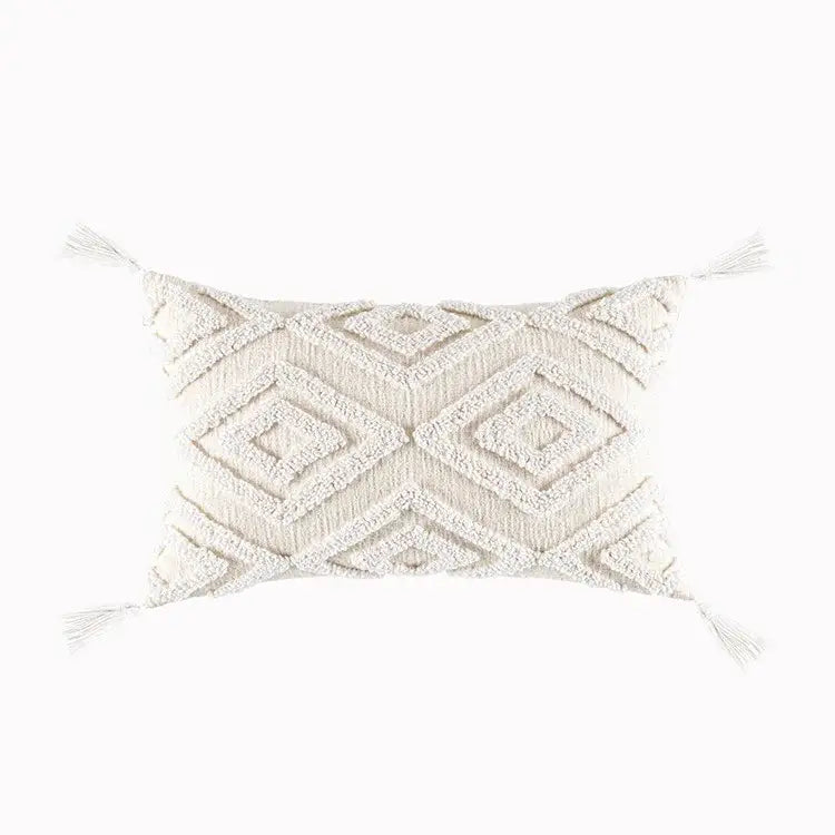 Beige Brown Tufted Cushion