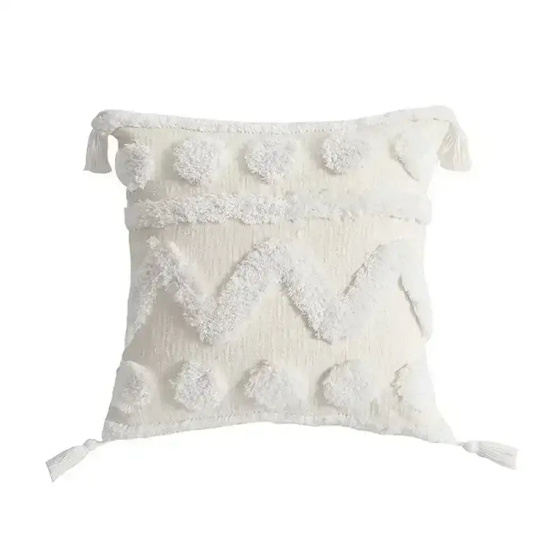 Beige Brown Tufted Cushion