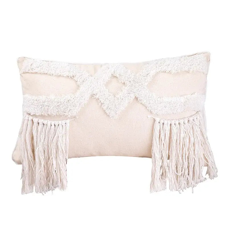 Beige Brown Tufted Cushion