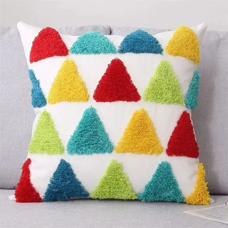 Beige Brown Tufted Cushion