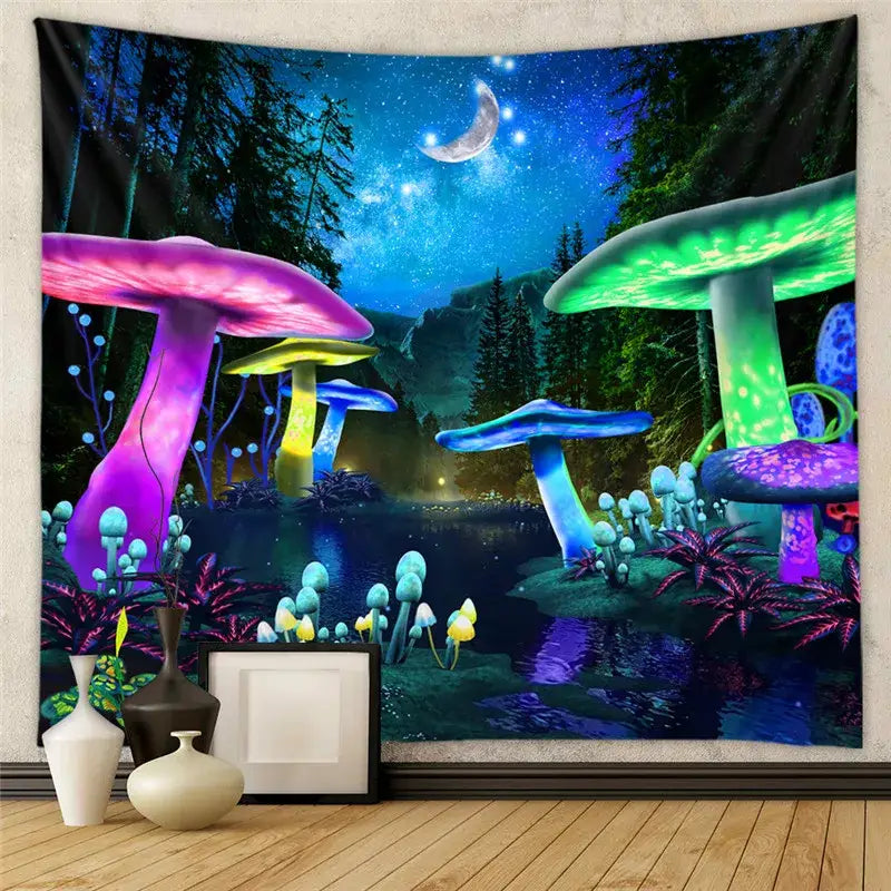 Black Tree Tapestry Decor