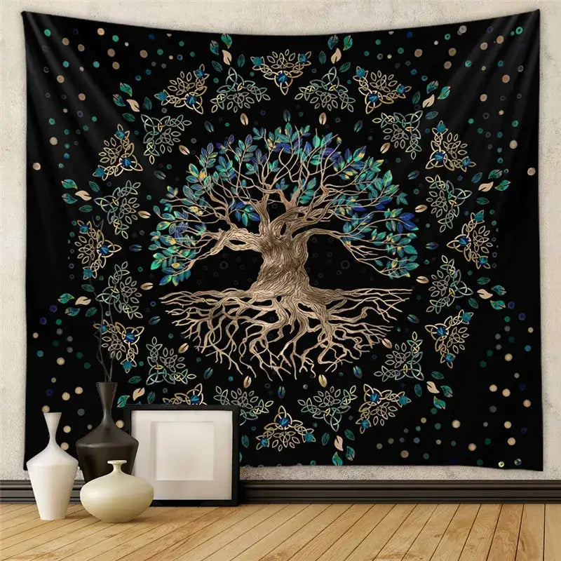 Black Tree Tapestry Decor