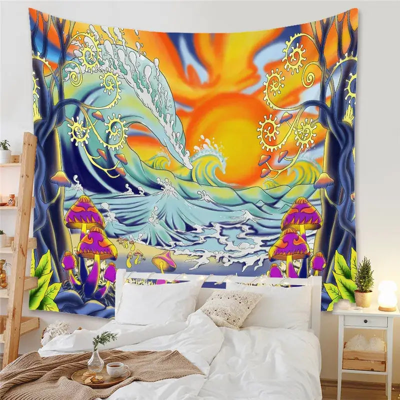Black Tree Tapestry Decor