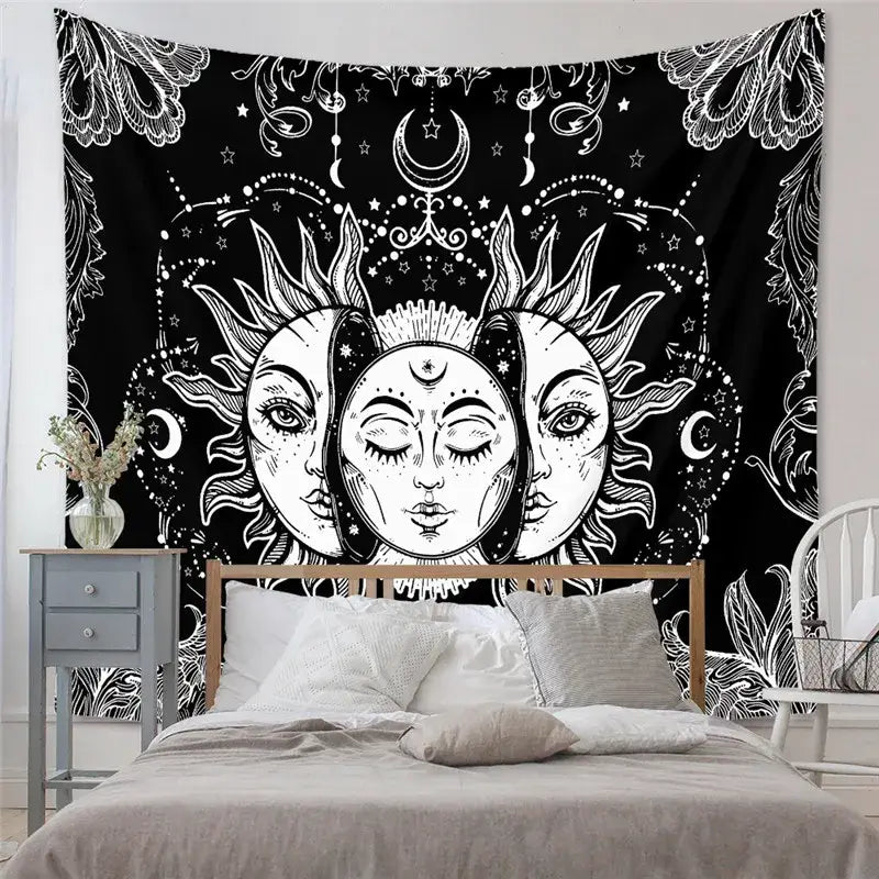 Black Tree Tapestry Decor