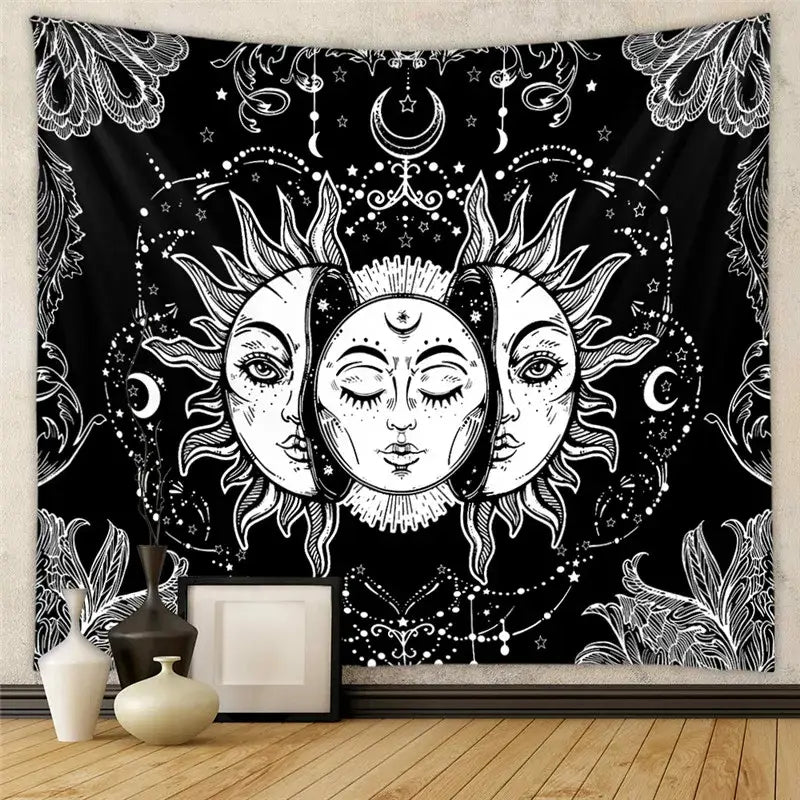 Black Tree Tapestry Decor