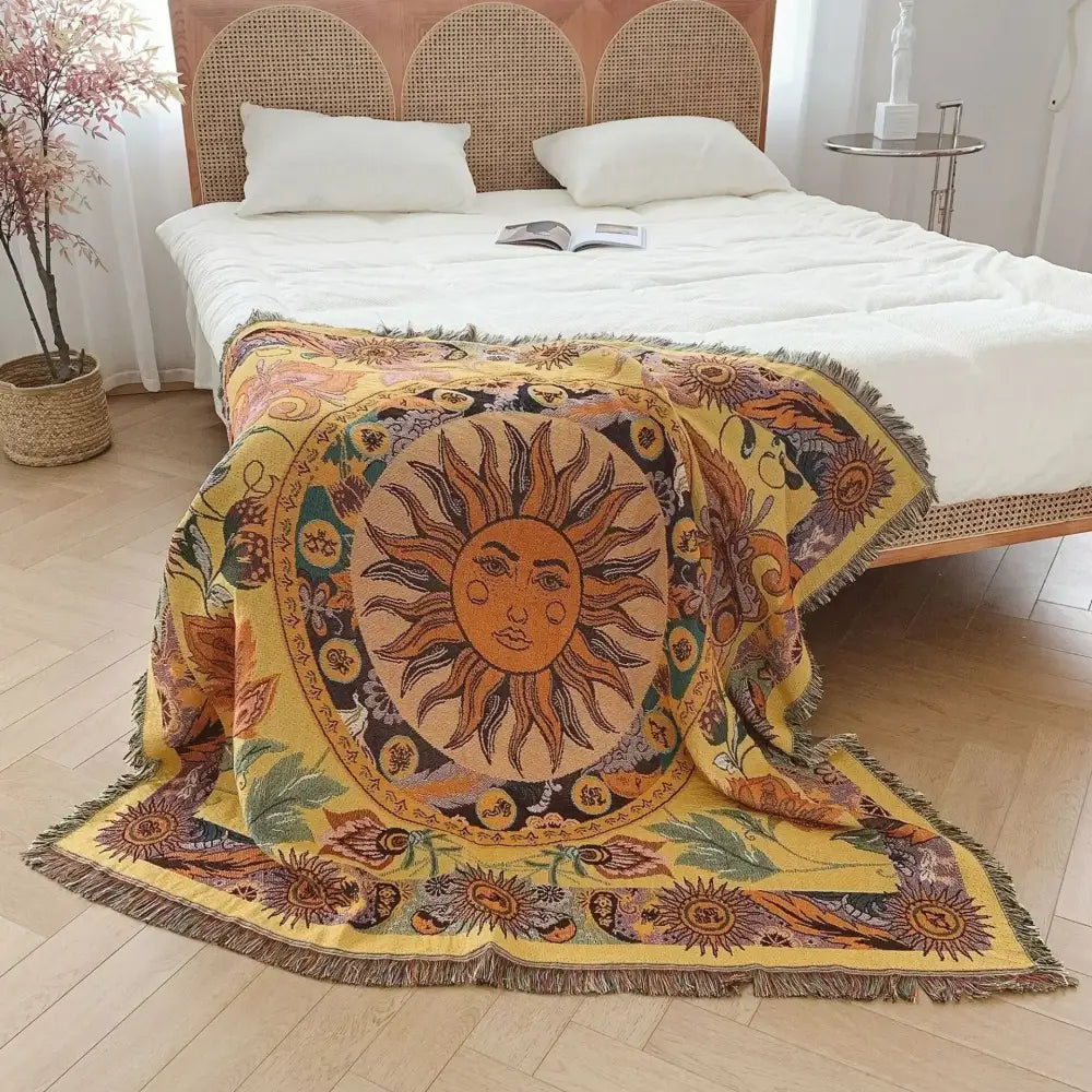 Yellow Sun Camping Blanket