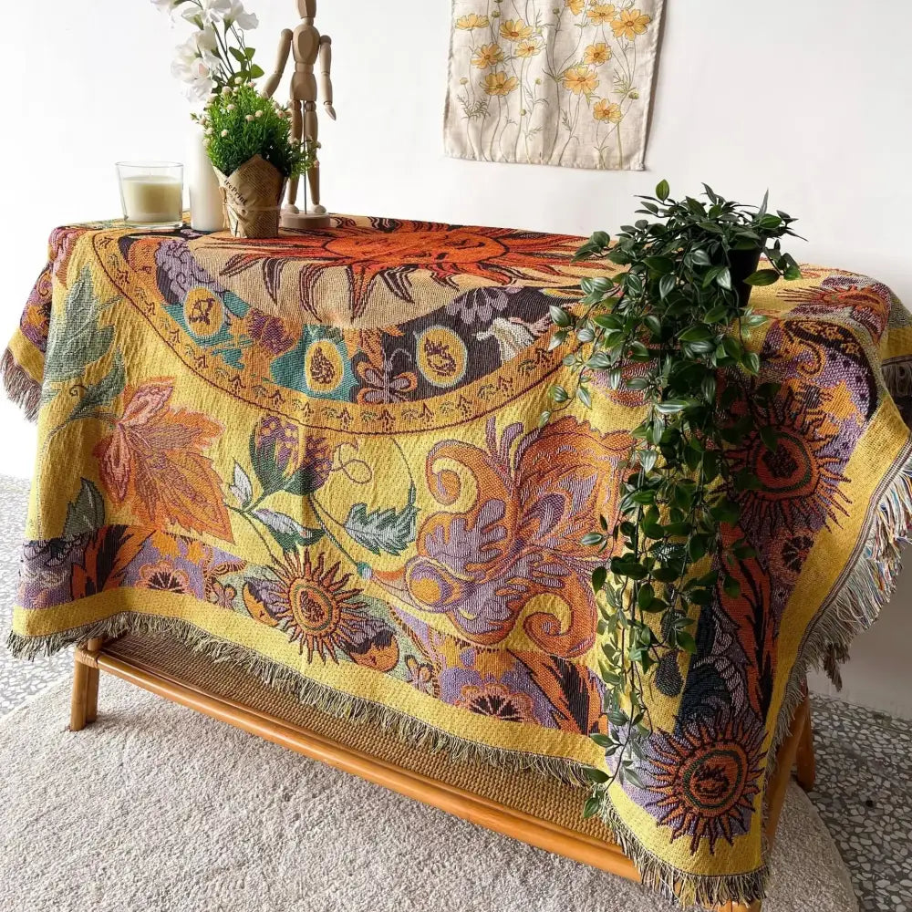 Yellow Sun Camping Blanket