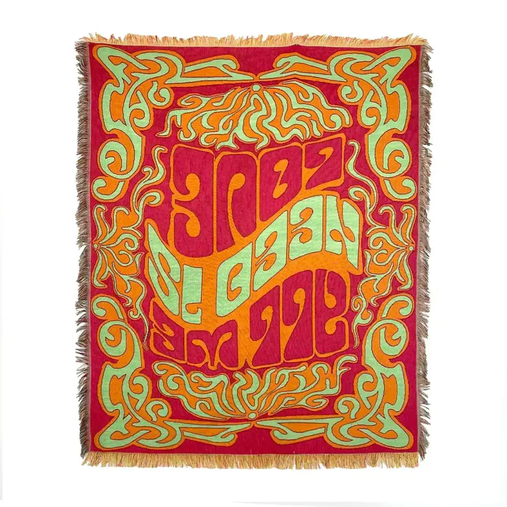 Pink Geometric Throw Blanket
