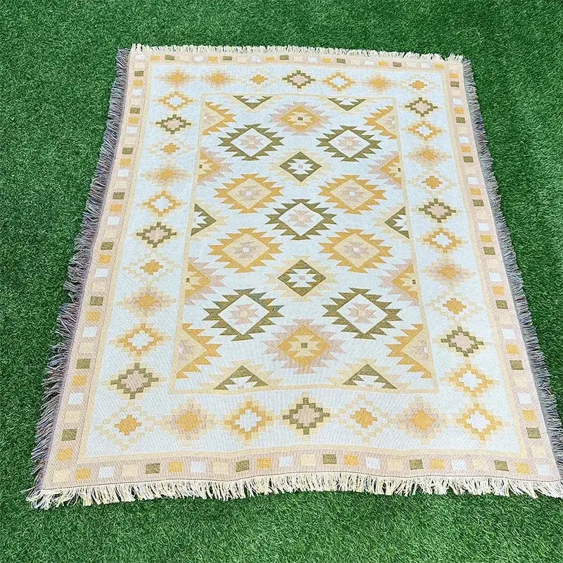 Pink Geometric Throw Blanket