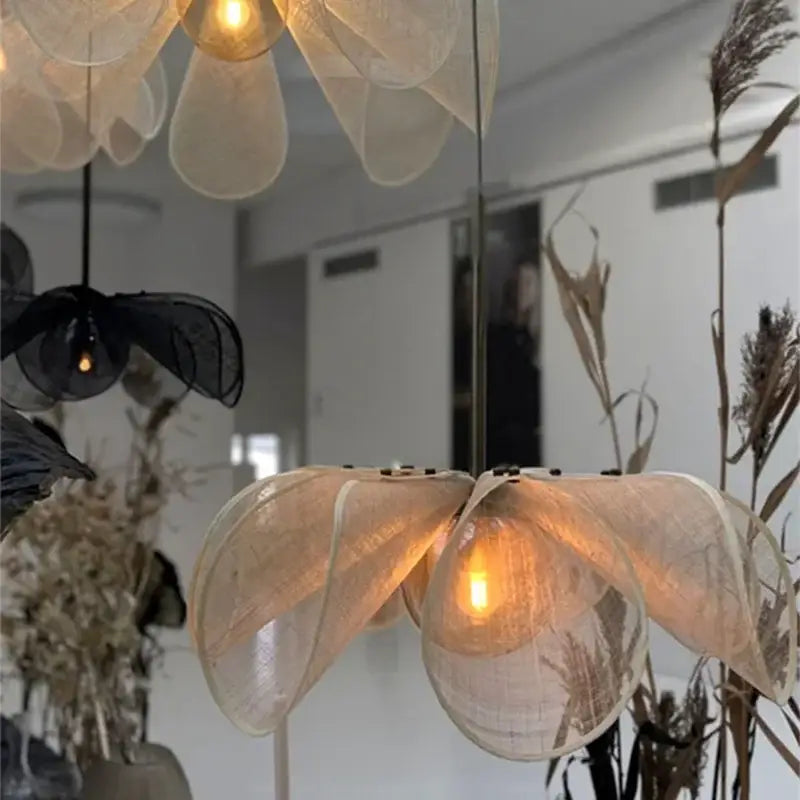 Boho Fabric Flower Chandelier