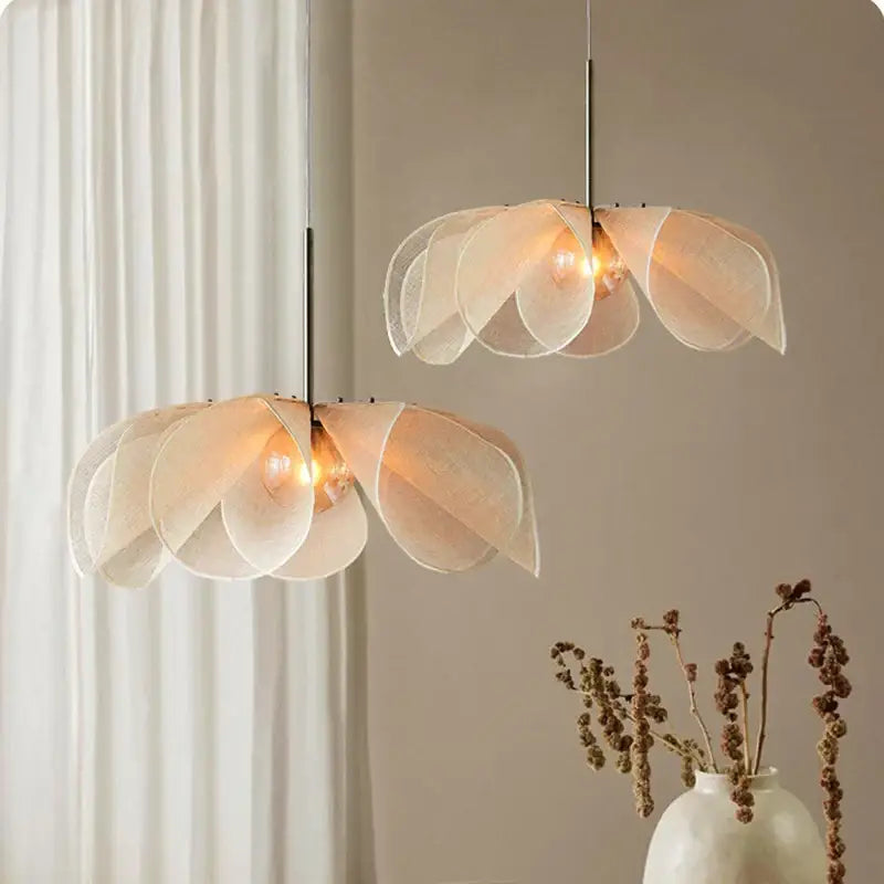 Boho Fabric Flower Chandelier