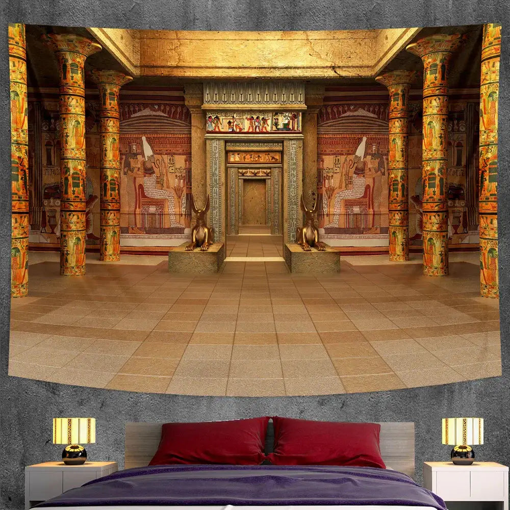 Gold Red Mural Tapestry
