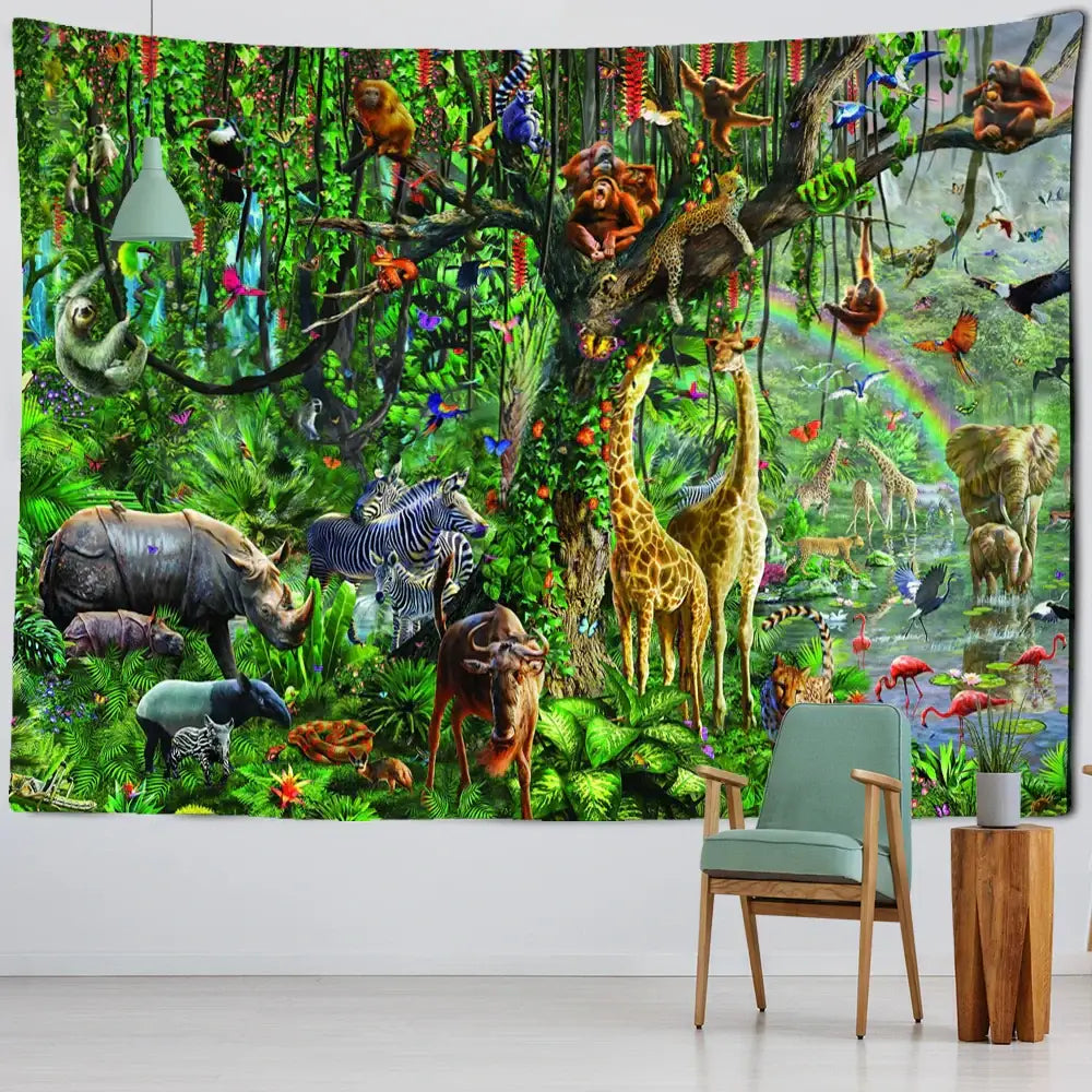 Jungle Animal Wall Tapestry