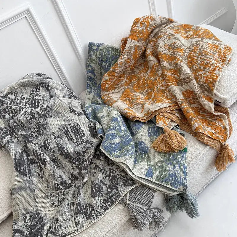 Earthy Tones Knit Blanket