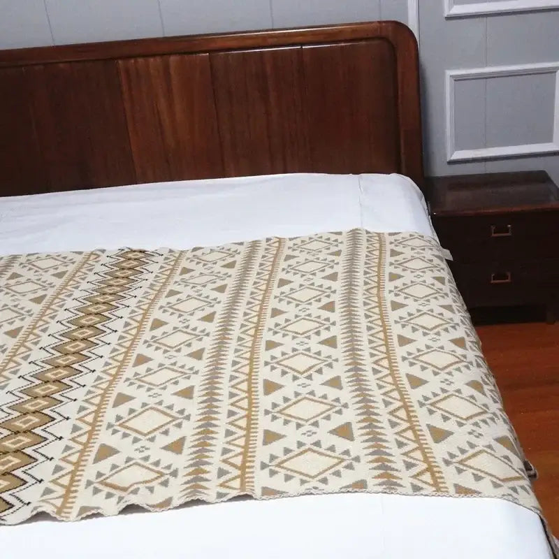 Beige Brown Sofa Blanket