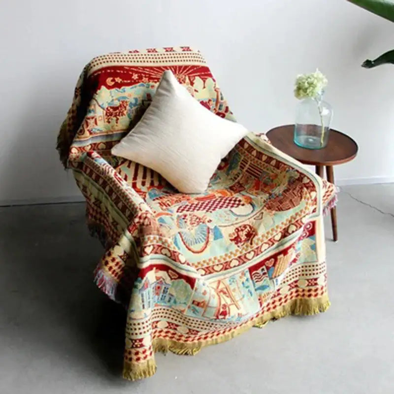 Earth Tone Knitted Throw