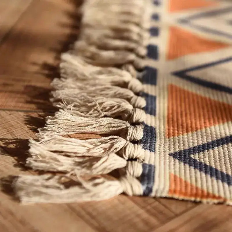 Orange Navy Plaid Runner