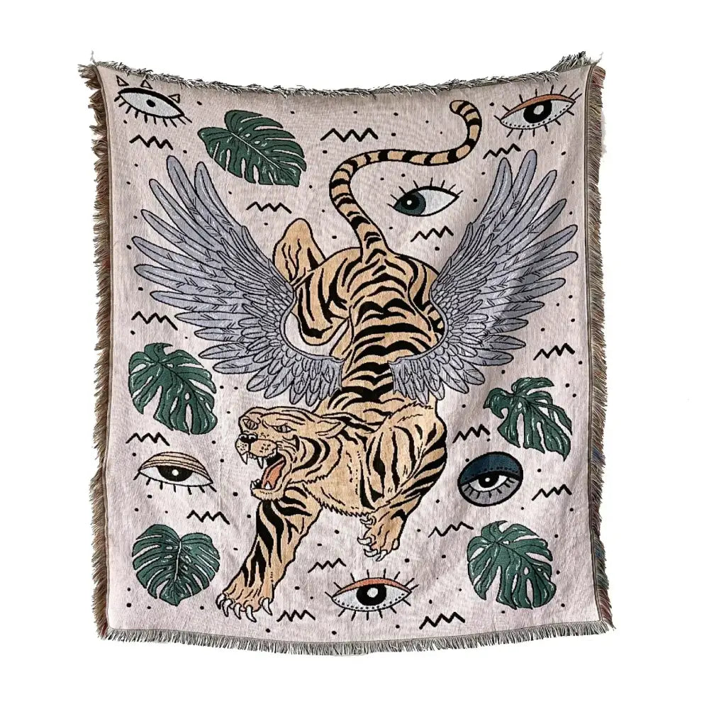 Gray Tiger Tapestry Rug