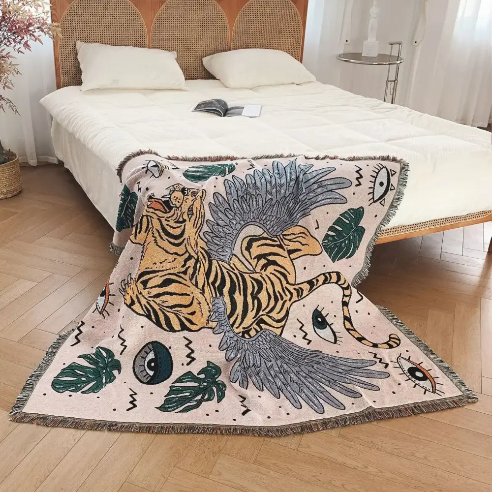 Gray Tiger Tapestry Rug