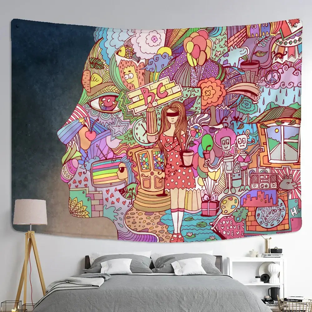 Purple Astrology Wall Tapestry