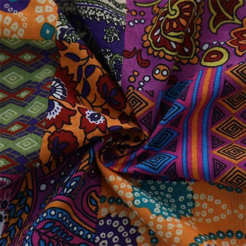 Purple Yellow Retro Curtains