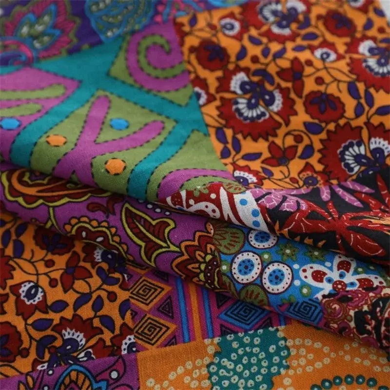 Purple Yellow Retro Curtains