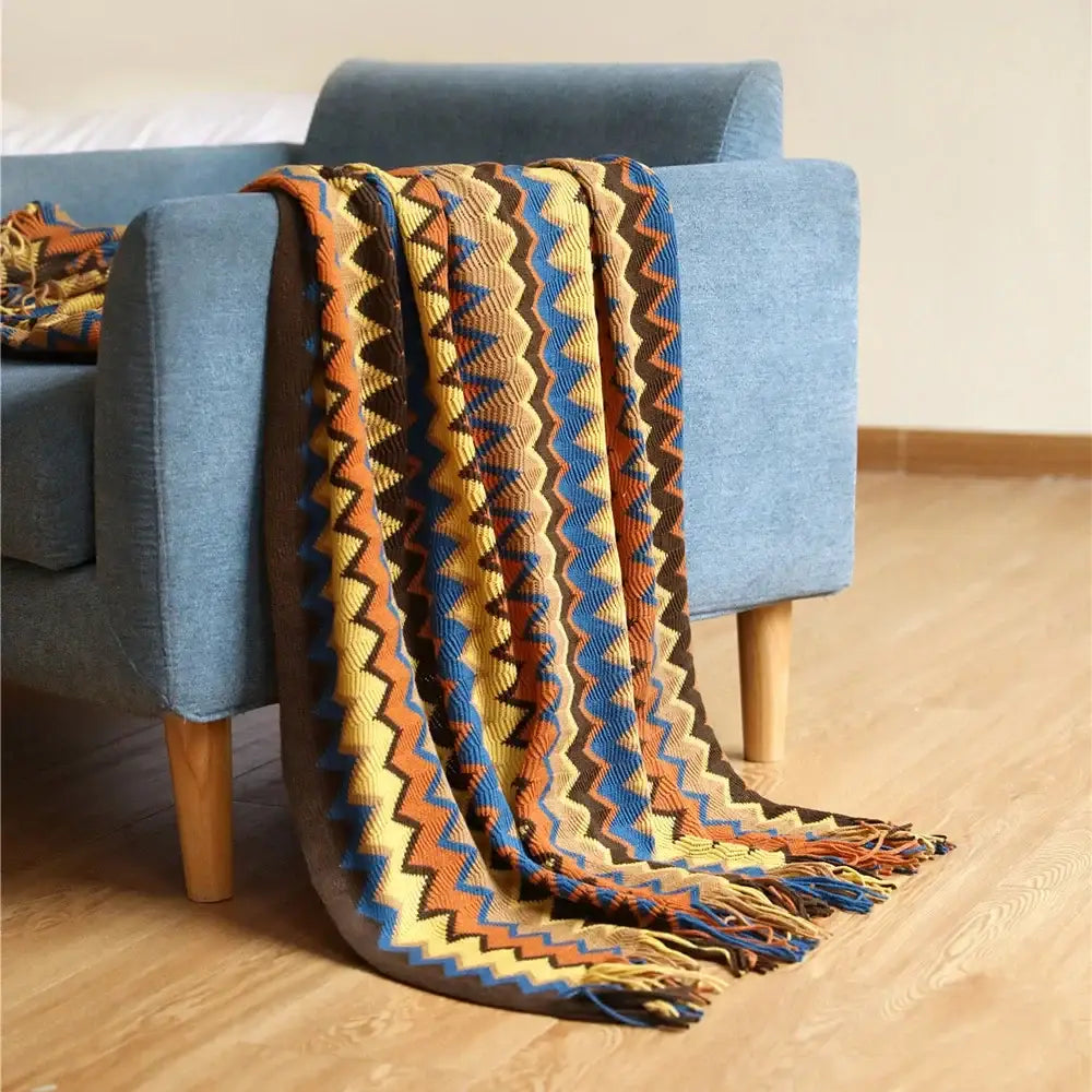 Multicolor Boho Stripe Throw