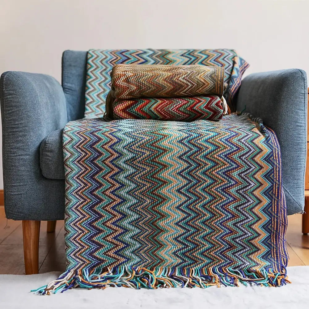 Multicolor Boho Stripe Throw