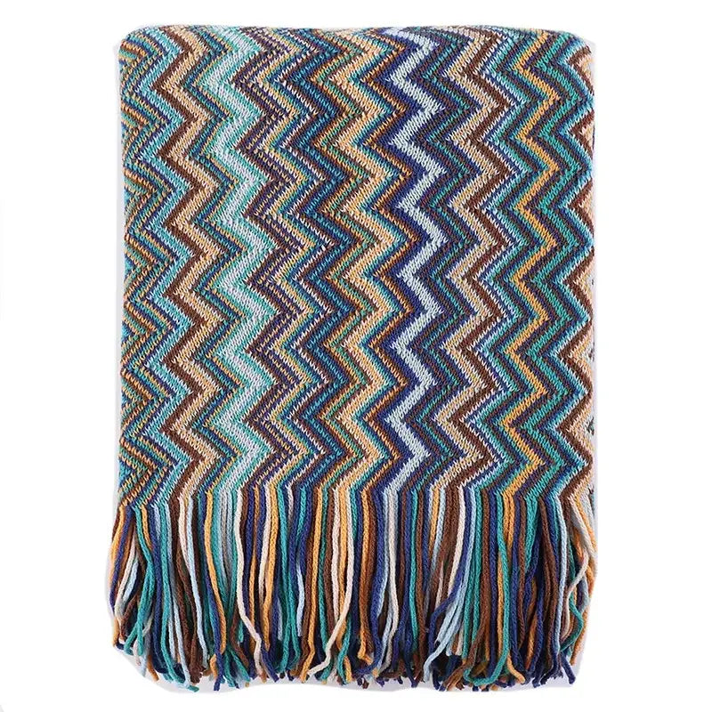 Multicolor Boho Stripe Throw