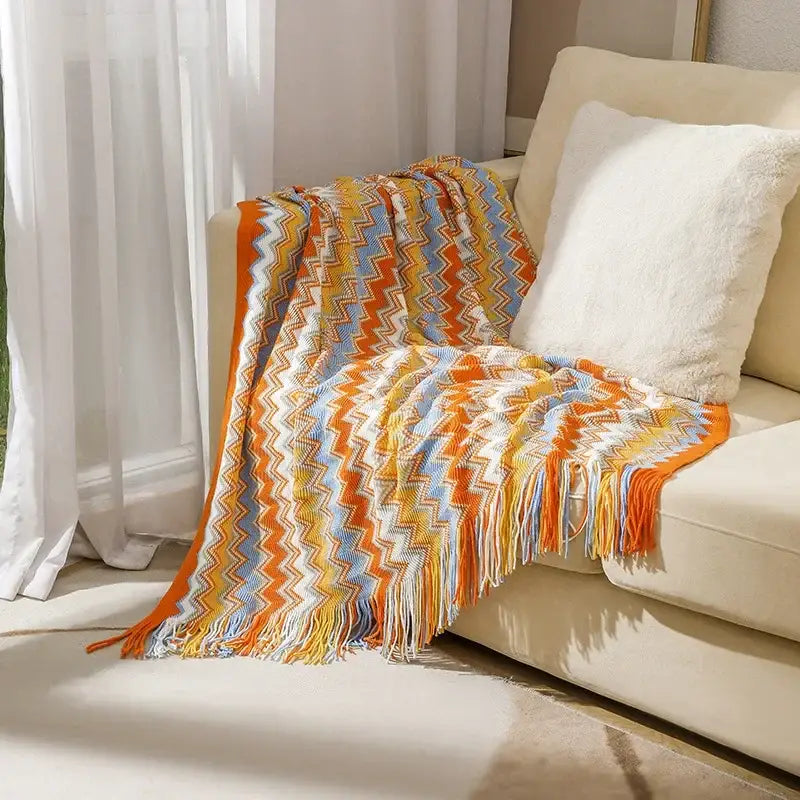 Multicolor Boho Stripe Throw