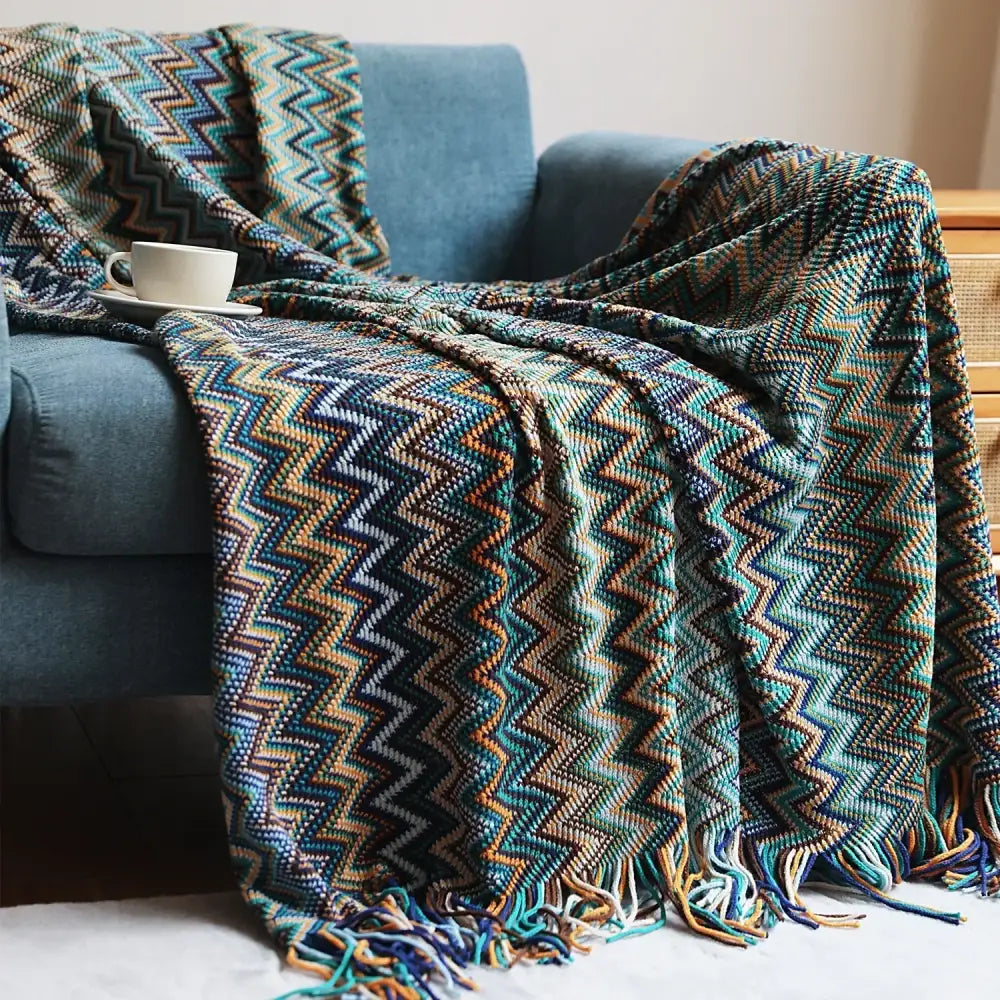 Multicolor Boho Stripe Throw