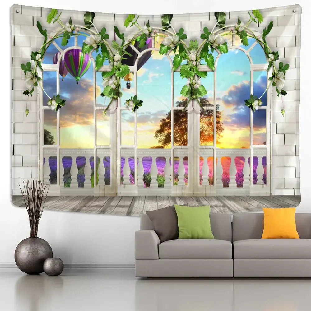 Sunlit Garden Wall Tapestry