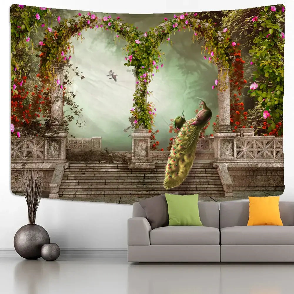 Sunlit Garden Wall Tapestry