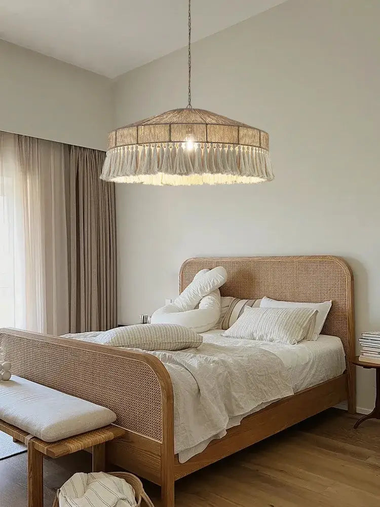Natural Woven Tassel Chandelier