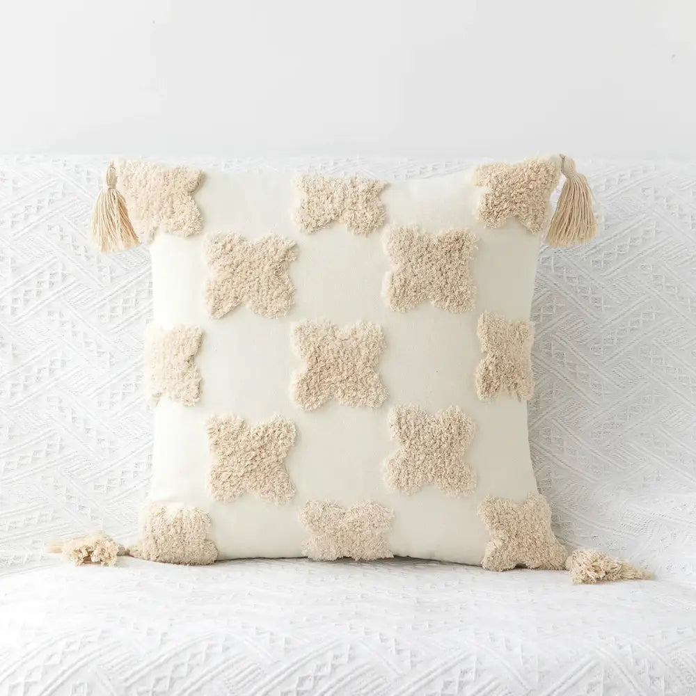 Beige Geometric Pillow Case