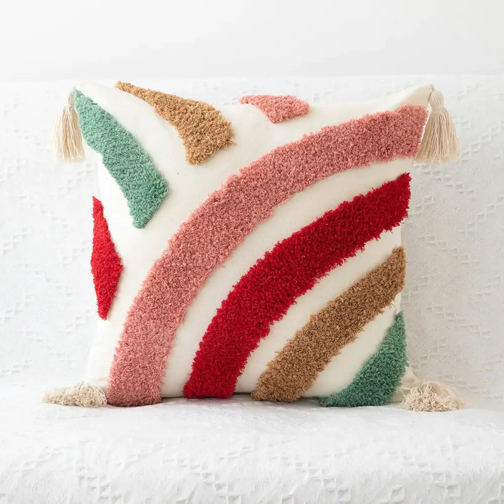Beige Geometric Pillow Case