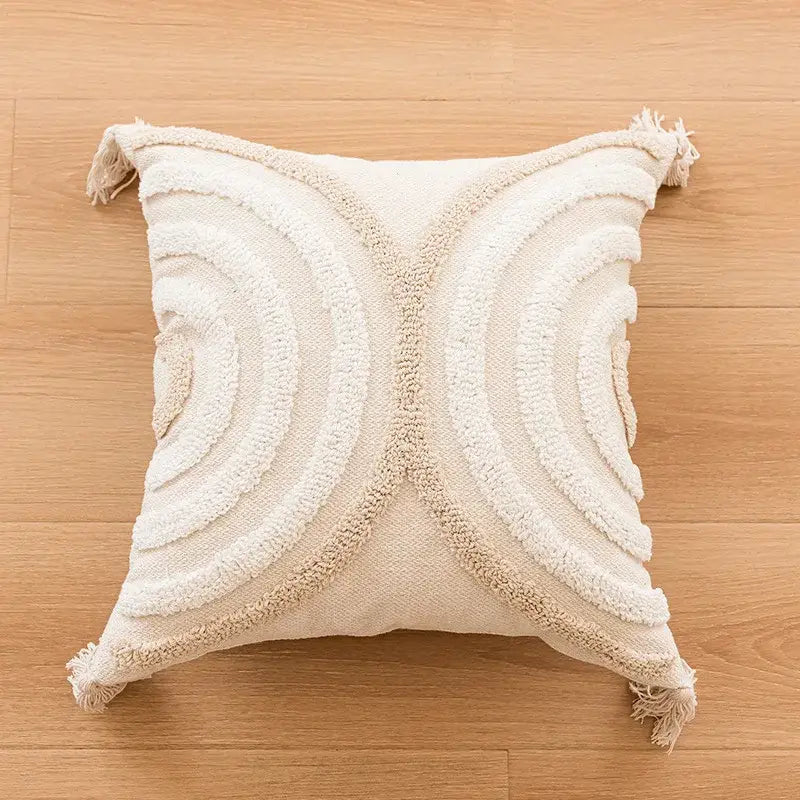 Beige Geometric Pillow Case