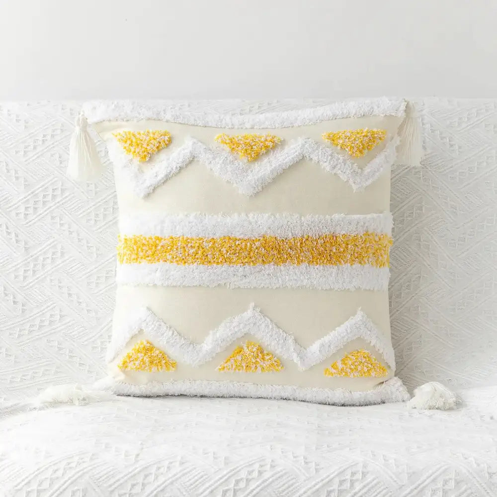 Beige Geometric Pillow Case