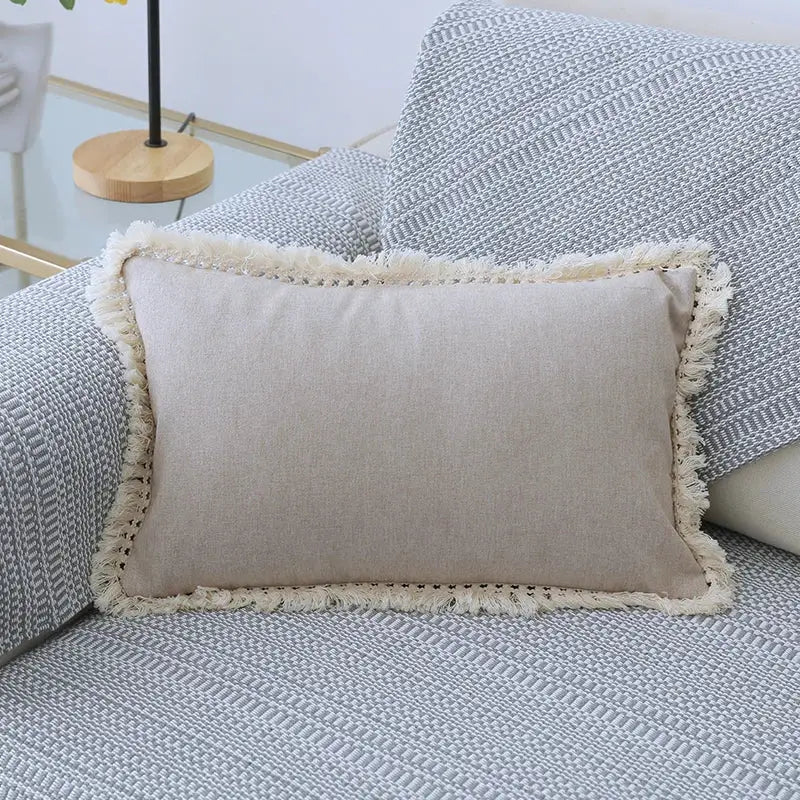 Beige Linen Tassel Covers