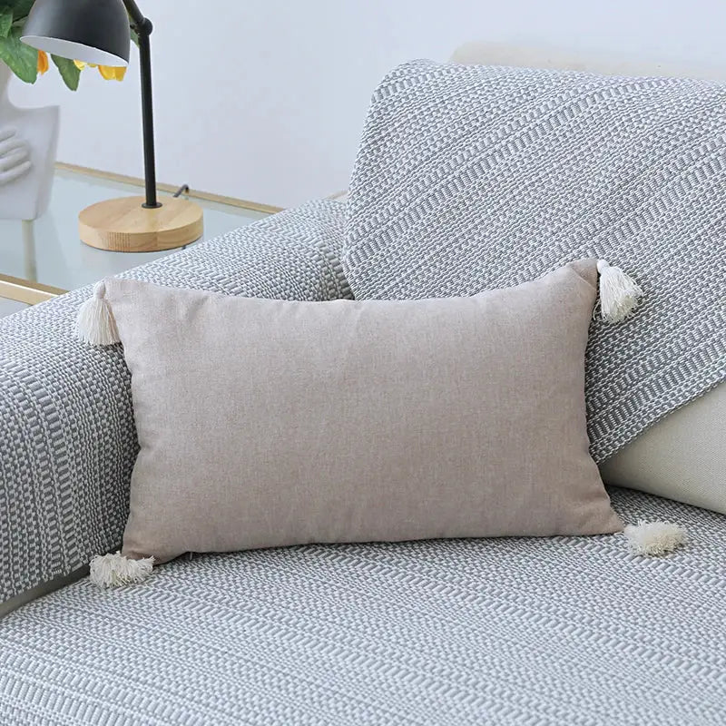 Beige Linen Tassel Covers