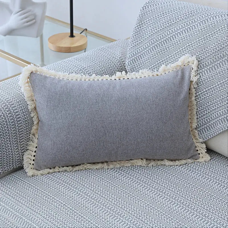 Beige Linen Tassel Covers