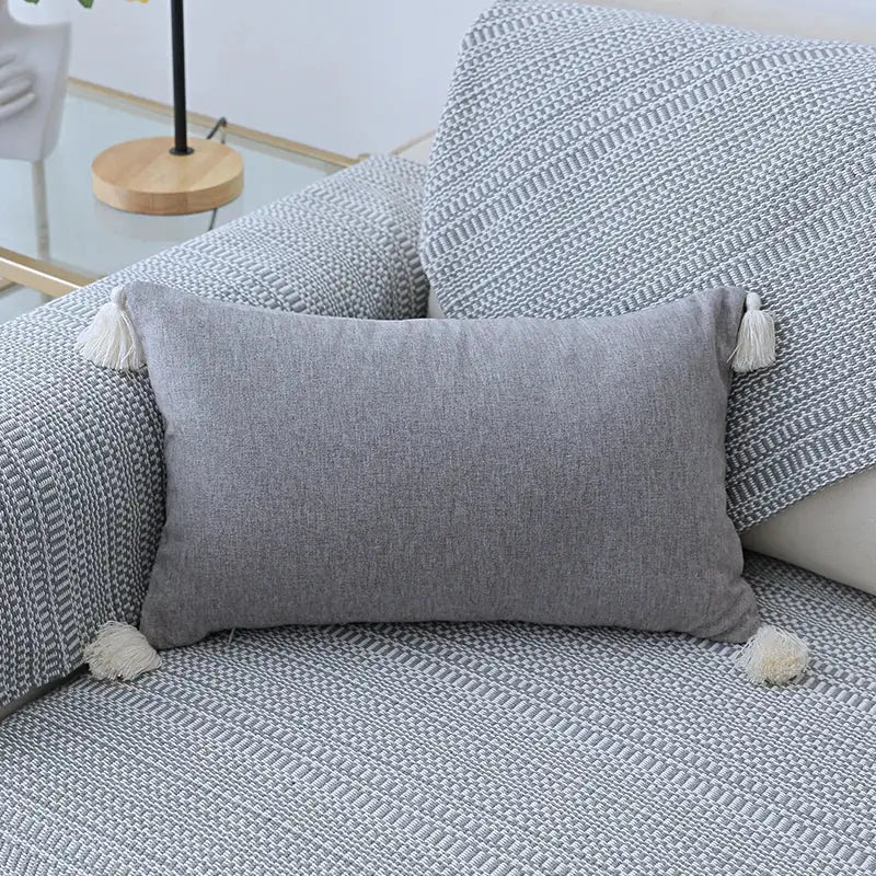 Beige Linen Tassel Covers