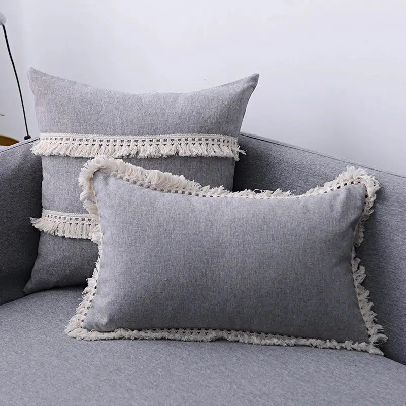 Beige Linen Tassel Covers