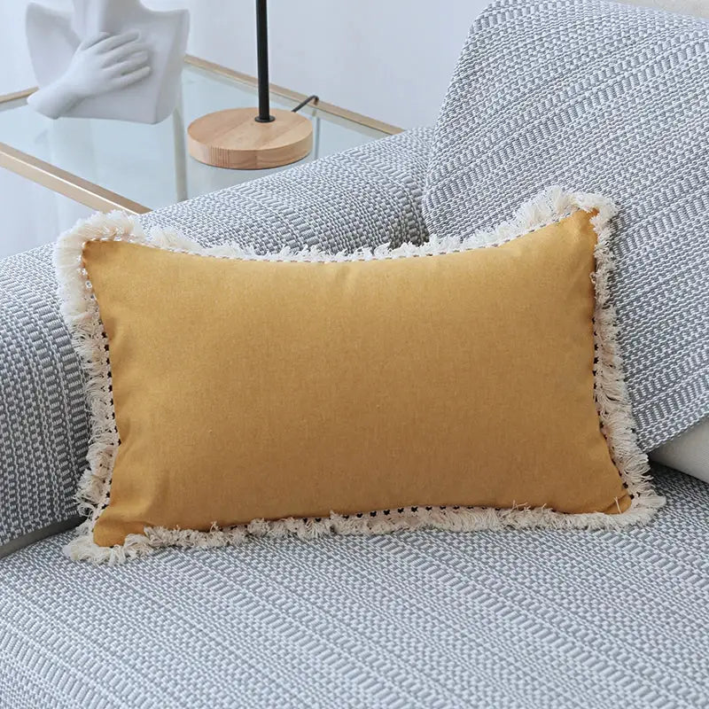 Beige Linen Tassel Covers