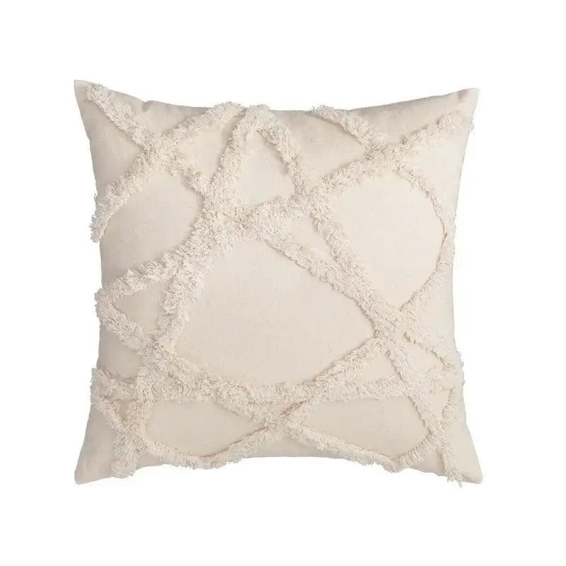 Beige Woven Cushion Cover