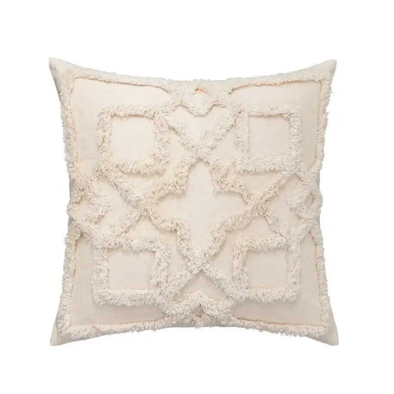Beige Woven Cushion Cover