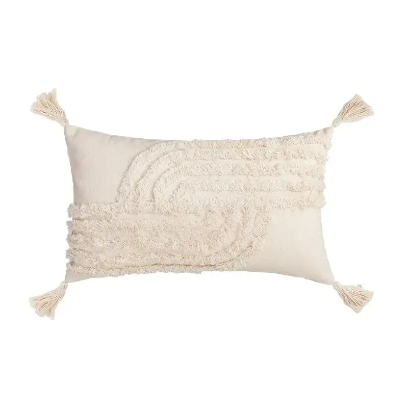 Beige Woven Cushion Cover
