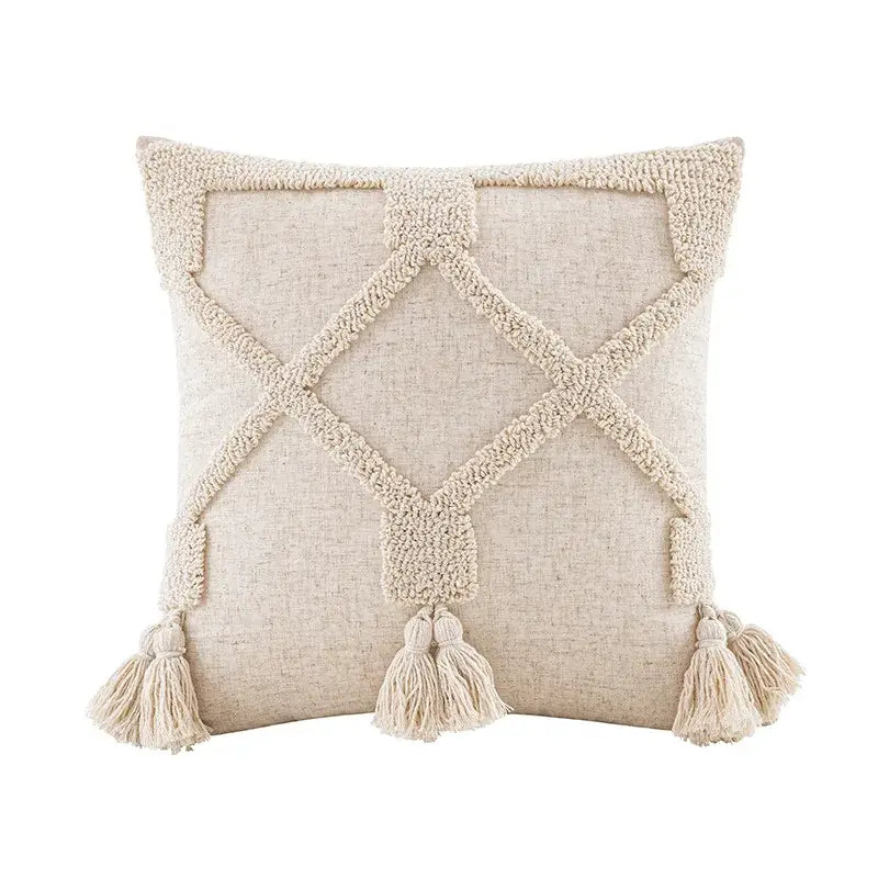 Beige White Tufted Covers