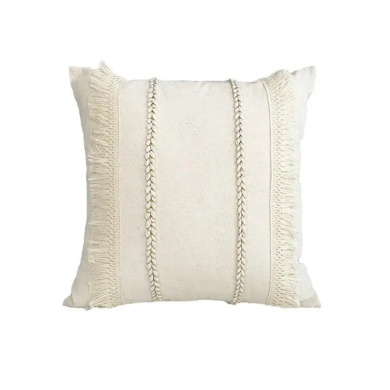 Beige Yellow Cotton Pillow